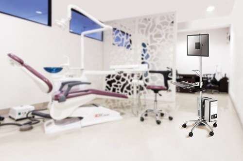 NewStar Mobiele werkplek met monitor arm FPMA-MOBILE1800-3