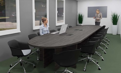 Vergadertafel ovaal 12 personen 360x140cm Modulo