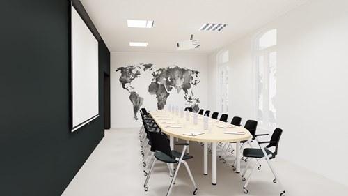 Vergadertafel ovaal 18 personen 600 x 140cm Modulo