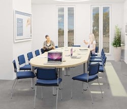 Vergadertafel ovaal 14 personen 460 x 140cm Modulo