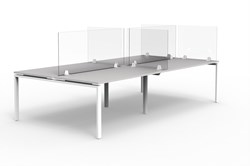 Plexiglas bureauscherm kantoor 140 x 60cm met bureausteunen Protect