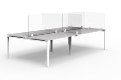 Plexiglas coronascherm kantoor 140 x 60cm met bureausteunen Protect