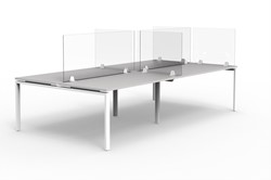 Plexiglas scherm bureau 160 x 60cm met bureausteunen Protect