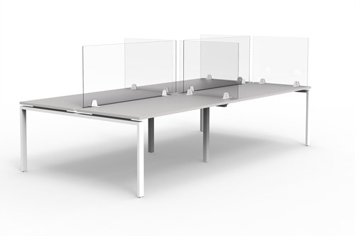 Plexiglas bureauscherm kantoor 140 x 60cm met bureausteunen Protect