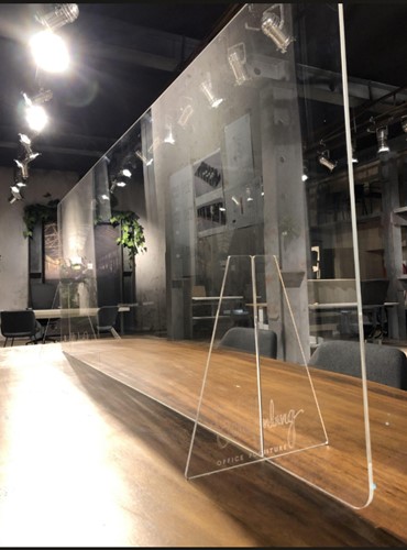 Plexiglas scherm voor bureau, vergadertafel of balie-2