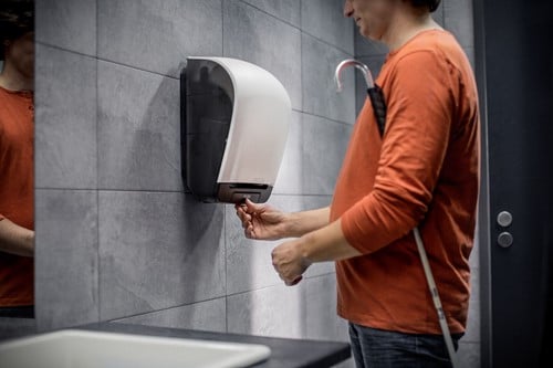 Handdoek dispenser voor papieren handdoekjes Katrin System 90045 wit-3