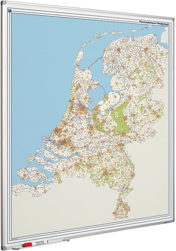 Postcodekaart Nederland 130 x 110cm Smit Visual magnetisch en beschrijfbaar-2