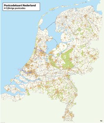 Postcodekaart Nederland 130 x 110cm Smit Visual magnetisch en beschrijfbaar