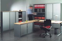 Lage kantoorkast met roldeuren 75 x 120 x 43cm-3