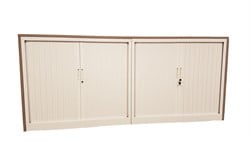 Roldeurkast met luxe houten ombouw 105 x 240 x 43 cm