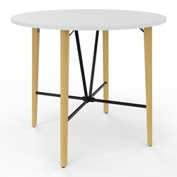 Ronde hoge tafel 120cm Robin met houten poten