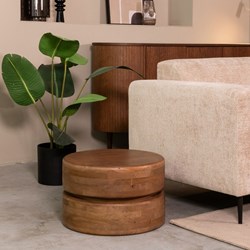 Mangohouten salontafel rond Coffee 50x50