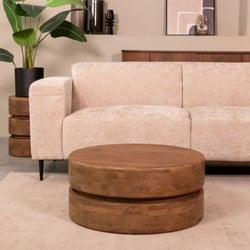 Mangohouten salontafel rond Coffee 70x70