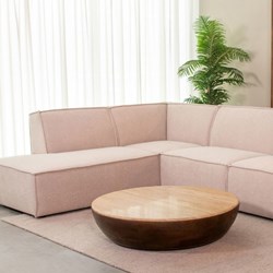 Grote ronde salontafel mangohout 90x90