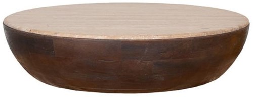 Grote ronde salontafel mangohout 90x90-2