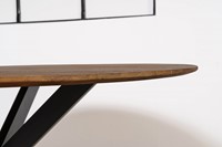 ronde-vergadertafel-mangohout-bruin