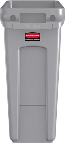 Afvalbak Rubbermaid Slim Jim 60 liter grijs-2