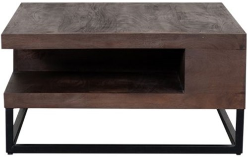 Salontafel mangohout met opbergruimte bruin