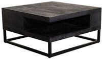 Salontafel mangohout met opbergruimte zwart-3