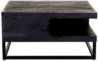 Salontafel mangohout met opbergruimte zwart-2
