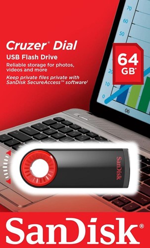 SanDisk Cruzer Dial USB stick 64GB USB 2.0-3