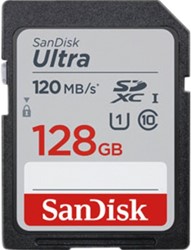 SanDisk SD kaart 128GB SDHC Ultra