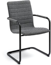 Sledestoel met armleuning boucle gestoffeerd