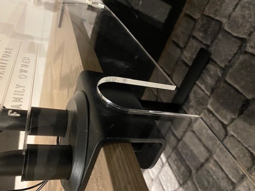 Spatscherm bureau 75cm plexiglas met klem-2