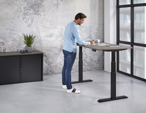Zit sta bureau elektrisch verstelbaar ProLine Yvie - 180x80cm - Wit - Licht eiken-3