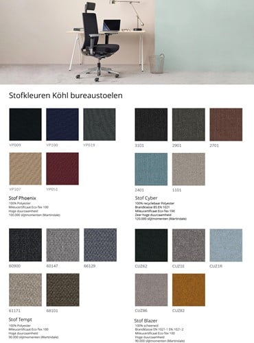 Stofkleuren-Köhl-bureaustoelen
