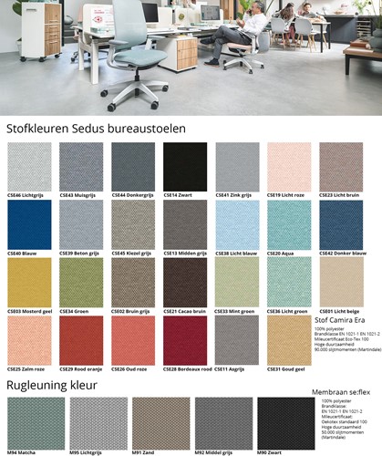 Stofkleuren-Sedus-flex-bureaustoelen
