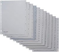 Tabbladen genummerd set 1-10 met 23-gaatsperforatie in grijs-2