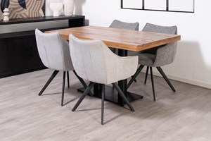 Sta tafel vierkant mangohout Venetia 110 hoog
