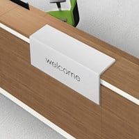 Topblad voor balie met tekst Welcome