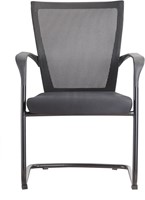 Vergaderstoel-zwart-met-armleuning-sledeframe