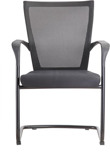 Vergaderstoel-zwart-met-armleuning-sledeframe