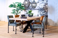 Vergadertafel industrieel massief eiken op spinpoot-2
