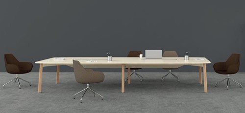 Vergadertafel met eiken houten poten Karl