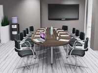 Vergadertafel ovaal 10 personen 320 x 140cm Modulo-2