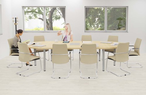 Vergadertafel ovaal 10 personen 320 x 140cm Modulo-3