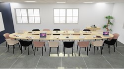 Ovale vergadertafel 18 personen 600 x 170cm Modulo