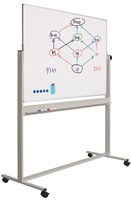 Verrijdbaar whiteboard 90x120 emaille staal op wielen Smit Visual