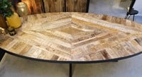 Visgraat tafel mangohout ovaal Versaille-3