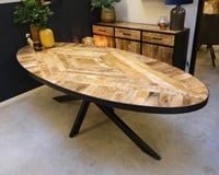 Visgraat tafel mangohout ovaal Versaille-2