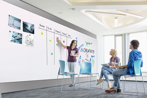 Whiteboard paneel Legamaster Wall up 119,5 x 200cm randloos emaille-2