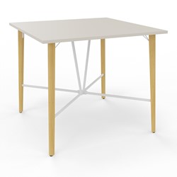 Vierkante hoge tafel met houten poten Robin 120x120
