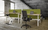 Duo zit sta bureau elektrisch met akoestisch privacy paneel-3