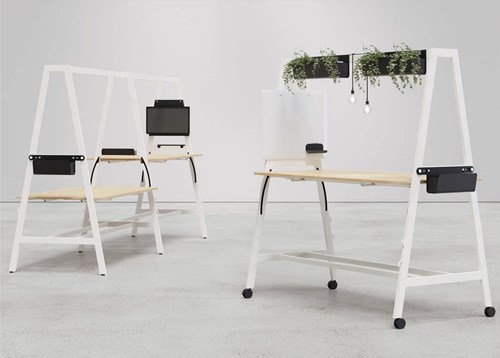 Zit sta bureau op wielen met werkstation Nomad-3