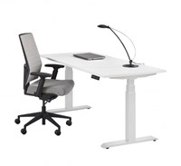 Zit sta bureau elektrisch verstelbaar ProLine Yvie - 180x80cm - Wit - Licht eiken-2