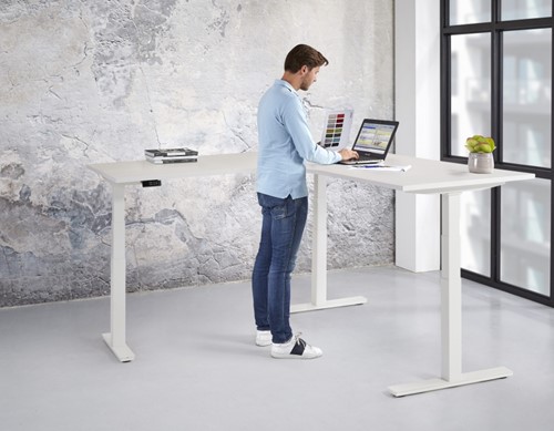 Hoog laag bureau elektrisch verstelbaar hoekbureau-2